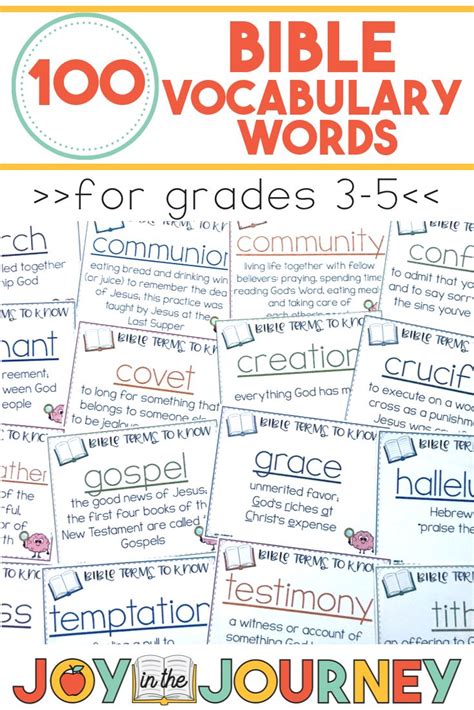 Bible Vocabulary For Kids Christian School Teacher Vocabulary Learn