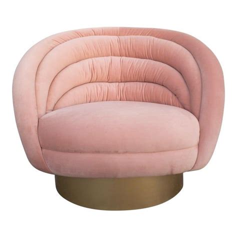 Modern Blush Pink Velvet Custom Swivel Club Chair Dining Chairs Diy
