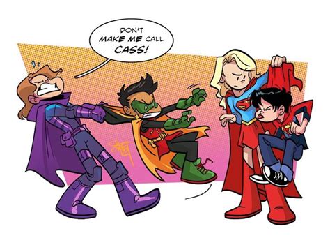 Spoiler Robin Damian Wayne Superboy Jonathan Kent Supergirl Dc Comics Artwork Batman