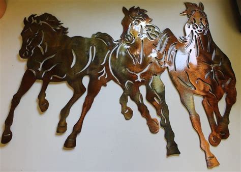 Running Free Small Western Metal Wall Art Decor By Hgmw