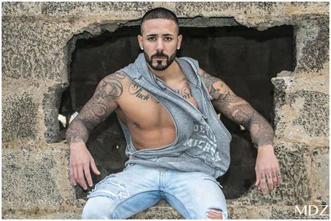 Jorge Tattoo Ink Workout Chest Beard Male Model Mdz