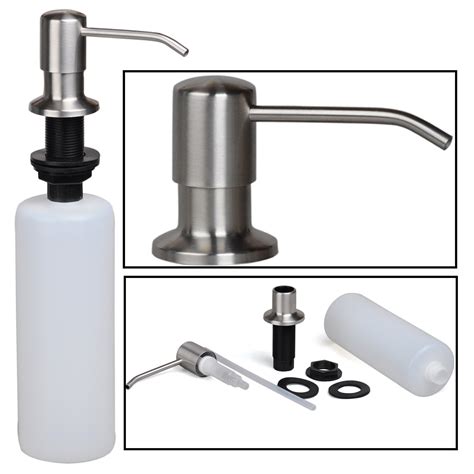 47''sink soap dispenser kitchen stainless steel hand liquid pump bottle tube kit. Stainless Steel Built in Pump Kitchen Sink Dish Soap ...