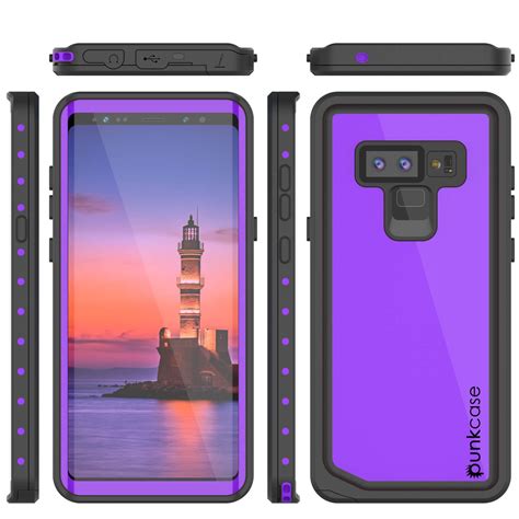 Galaxy Note 9 Waterproof Case Punkcase Studstar Purple Series Thin Ar