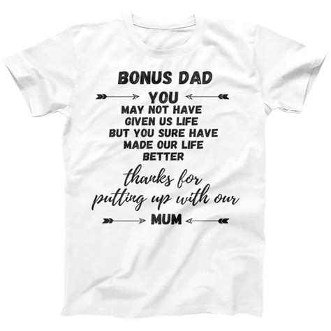 Fathers Day T Shirt Bonus Dad Custom Graphic Printed Step Dads Etsy Uk