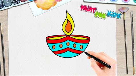 Diwali Diya Drawing Spread The Light Easy Drawing For Kids Paint