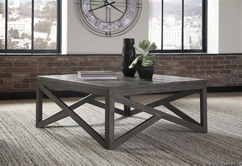 Shop ebay for great deals on rustic coffee tables. Square-Rustic-Gray-Coffee-Table-Butcher-Block-Top-Wood-And ...