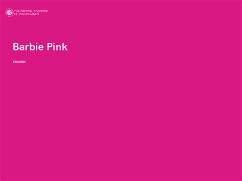 Barbie Pink Color Da1884 The Official Register Of Color Names
