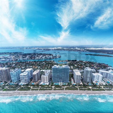 Miami Beach Skyscrapers On The Beach Stock Image Colourbox
