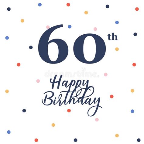 Happy 60th Birthday Colorful Stickers Stock Illustration