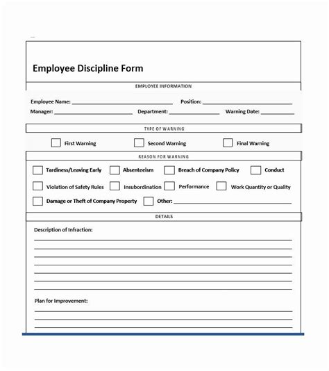 Fillable Employee Disciplinary Action Form Printable Forms Free Online