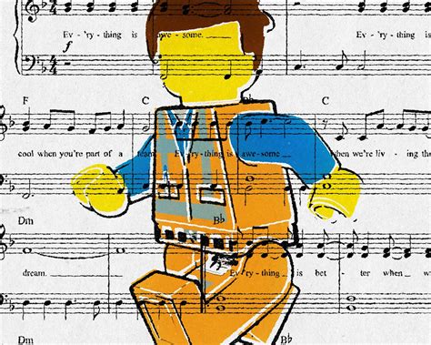 Everything Is Awesome Sheet Music The Lego Movie Film Etsy