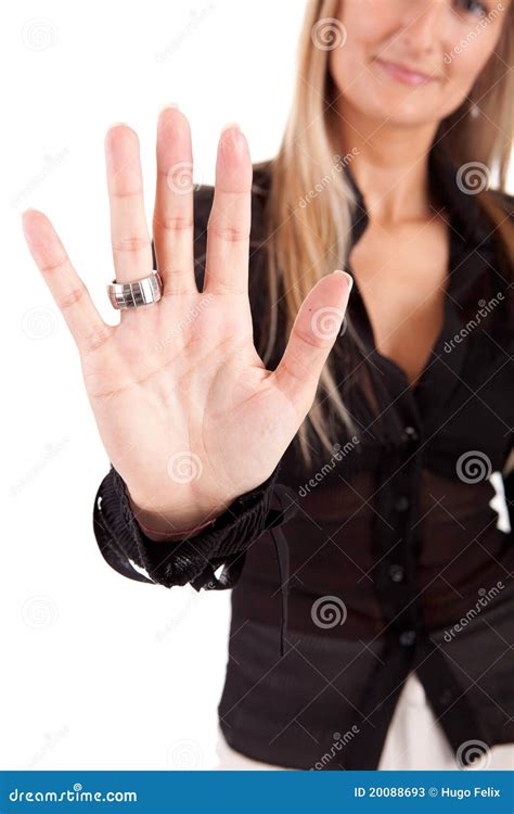 Business Woman Making Stop Sign Stock Image Image Of Businesswoman