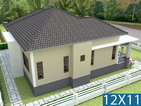 House Plans 12x11m With Full Plan 3beds Samhouseplans 675