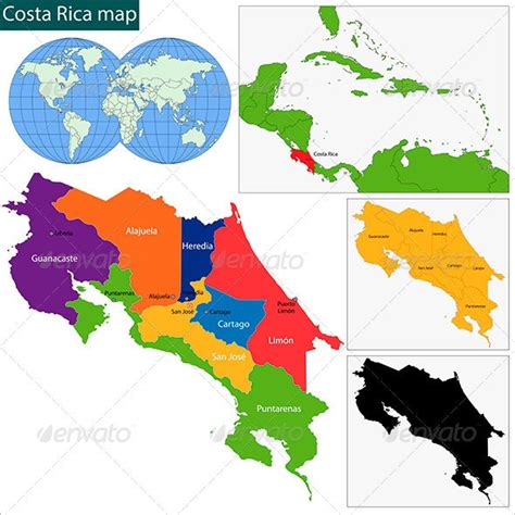 Costa Rica Map By Volina Graphicriver