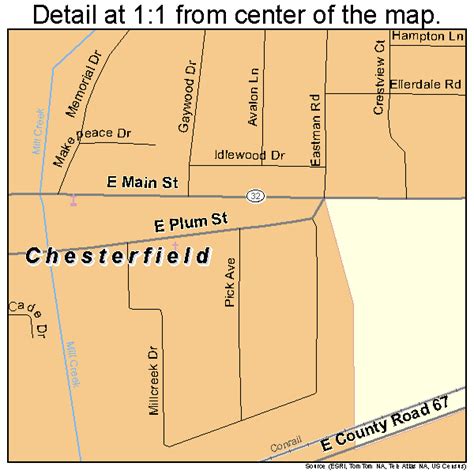 Chesterfield Indiana Street Map 1812376
