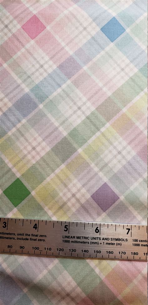 Pastel Spring Plaid Bias Easter Cotton Fabric By The Yard Etsy