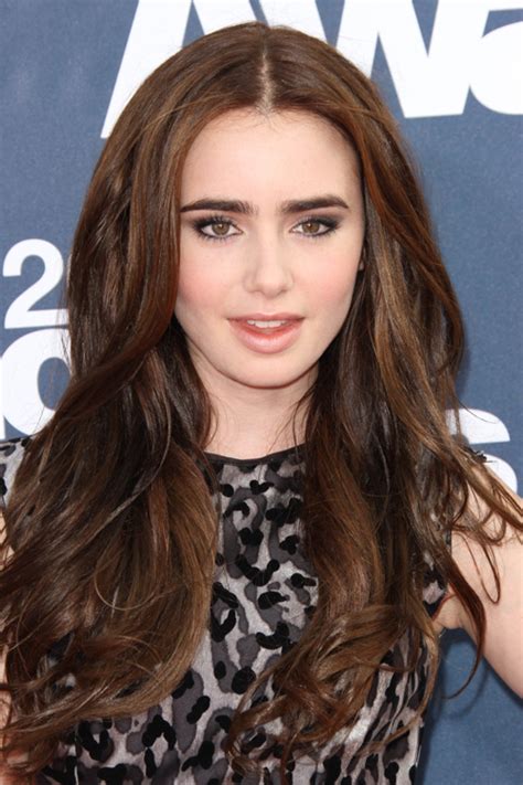Lily Collins Long Brown Hair