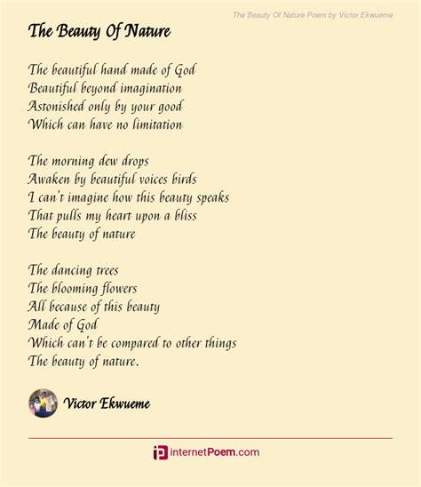 The Beauty Of Nature Poem By Victor Ekwueme