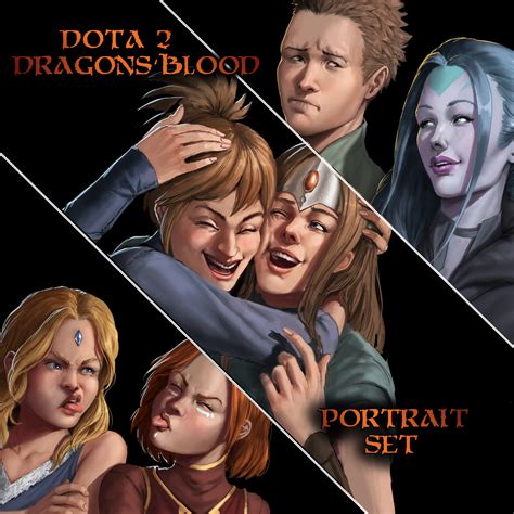 Artstation Dota 2 Dragons Blood Portrait Set