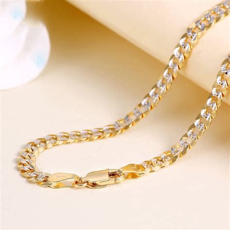 18k Pure Gold Necklace Real Au 750 Solid Gold Chain Mens Simple