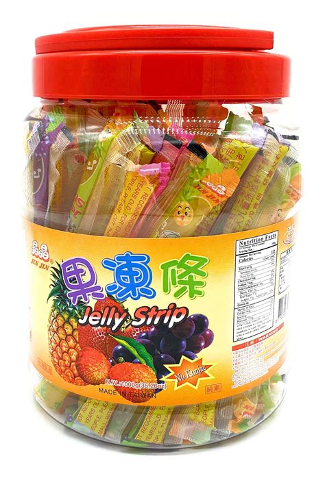 Jin Jin Fruit Jelly Filled Strip Straws Candy Many Flavors 3526 Oz