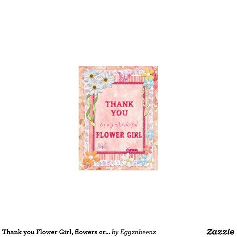 Thank You Flower Girl Flowers Craft Card Postcard Zazzle