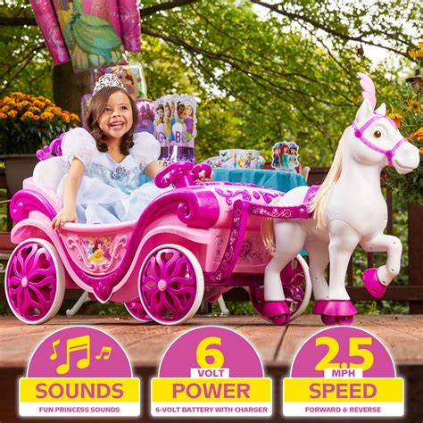 Disney Princess Royal Horse And Carriage Girls 6v Ride On Toy By Huffy