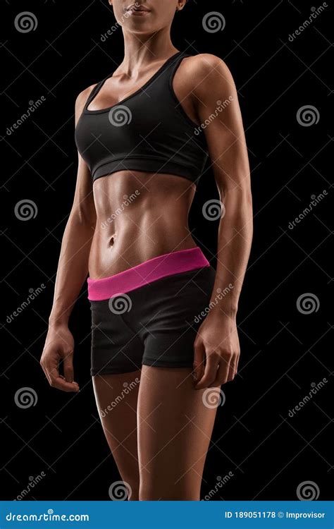 Beautiful Fitness Female Slim Tanned Body Stock Photo Image Of