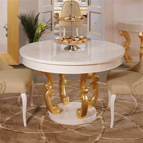 Designer 24 Carat Gold Plated Oval Glass Dining Set Round Dining