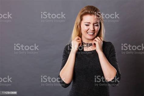Woman Having Chain Around Neck Stock Photo Download Image Now Adult
