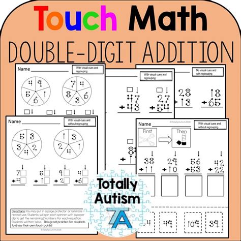 Printables for second grade math students, teachers, and home schoolers. Touch Number: Double Digit Addition | Touch math, Math ...