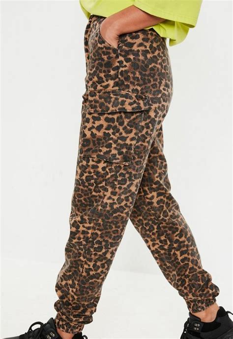 Brown Leopard Print Cargo Pants Missguided