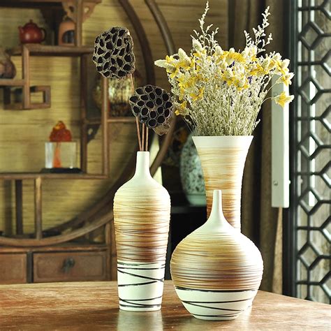 Home Decor Ceramic Modern Fashion Brief Floor Vase Set Home Decoration