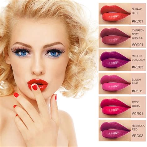 Lipstick Red Wine Lip Tint 6 Colors Dye Liquid Lipstick Matte Nourish Lip Gloss Lip Stain