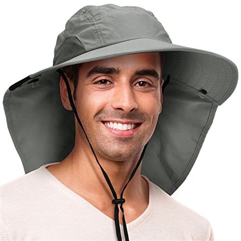 Sun Hat For Men With Uv Protection Wide Brim Safari Hike Cap Wneck Flap Cover Pricepulse