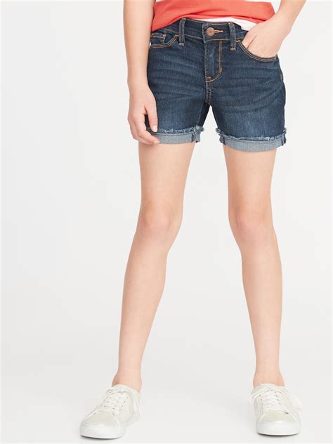 Rolled Fray Hem Jean Shorts For Girls Old Navy