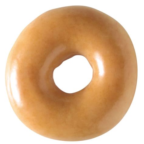 A Glazed Donut With A Hole In The Middle Is Shown On A White Background