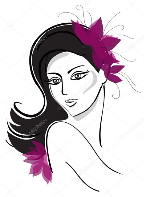 Portrait Of A Beautiful Girl For Your Design — Stock Vector