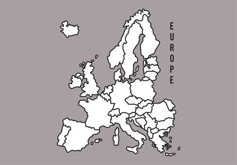 Mapa De Europa Blanco Y Negro Mapa De Rios