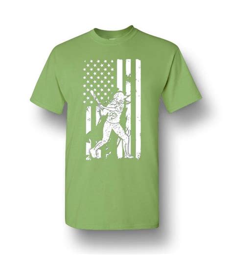 Baseball Player With American Flag Men Short Sleeve T Shirt Amazon Best