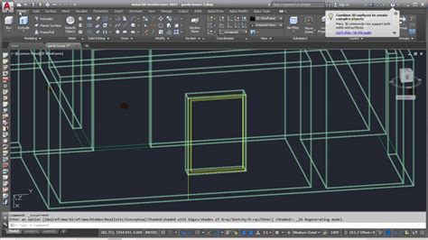 Autocad 3d House Modeling Tutorial Part 4 Making 3d Window Youtube