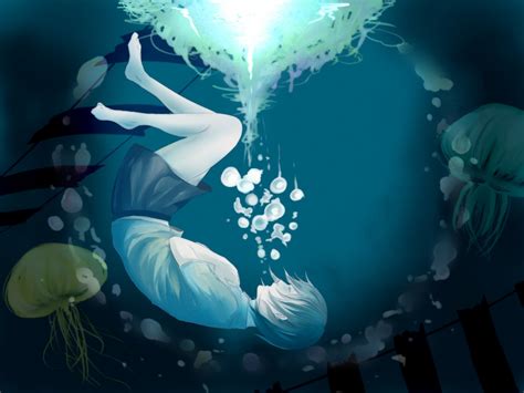 Fondos De Pantalla Ilustración Anime Chicas Anime Submarino