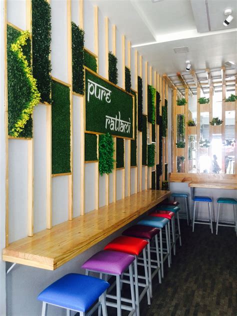 Pinewood Grass Grey Combo Cafe Bakery Seating Wall Design Bakery