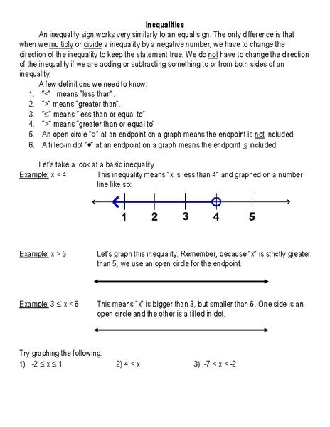 Each worksheet may consist of several pages, scroll down to the see everything. Inequalities Worksheet for 10th Grade | Lesson Planet