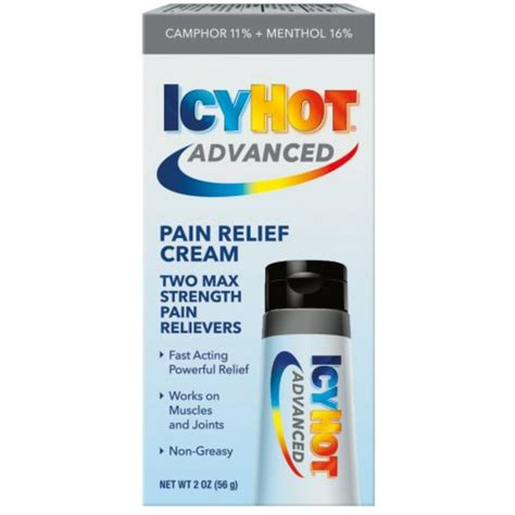 Icy Hot Advanced Pain Relief Cream 2 Oz Pack Of 6