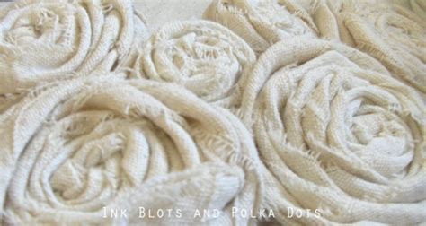 Ink Blots And Polka Dots Drop Cloth Rosette Pillow