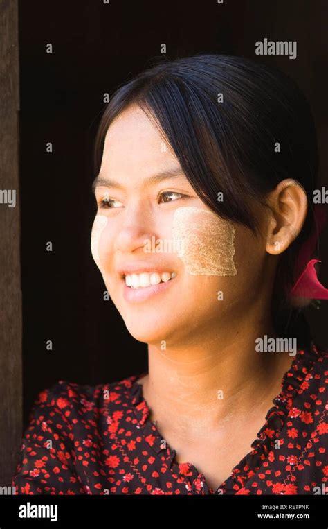 Young Burmese Woman Portrait Bagan Myanmar Burma Southeast Asia