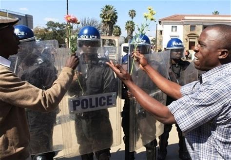 Zimbabwean Police Fire Tear Gas Water Cannon To Disperse Protest