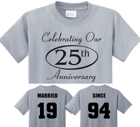 25th Silver Anniversary T In Silver Couples T Shirts Etsy