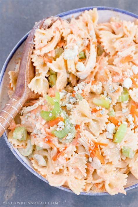 Buffalo Chicken Pasta Salad With Creamy Ranch And Blue Cheese